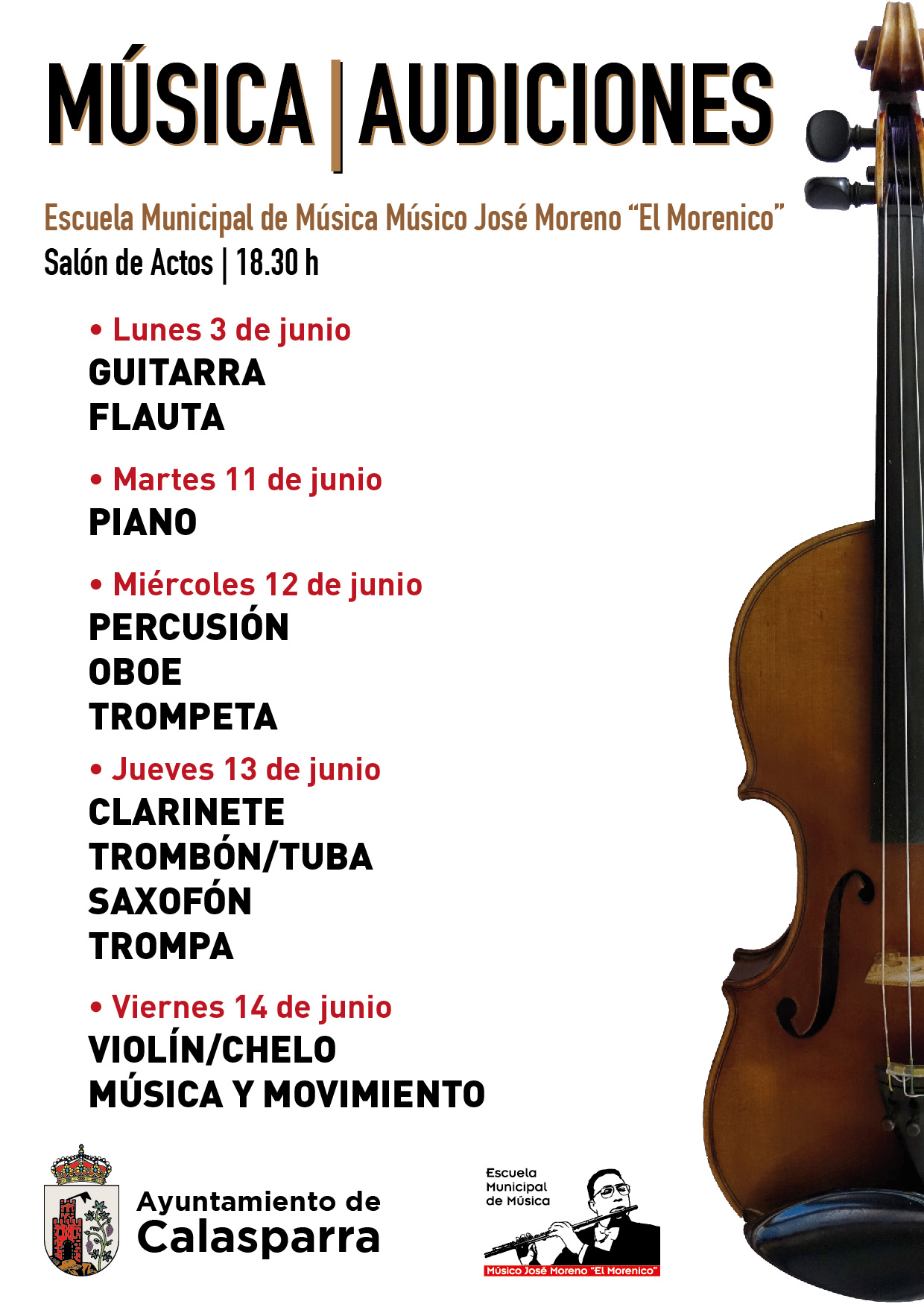 Escuela Municipal de Música Músico José el Morenico · Audiciones