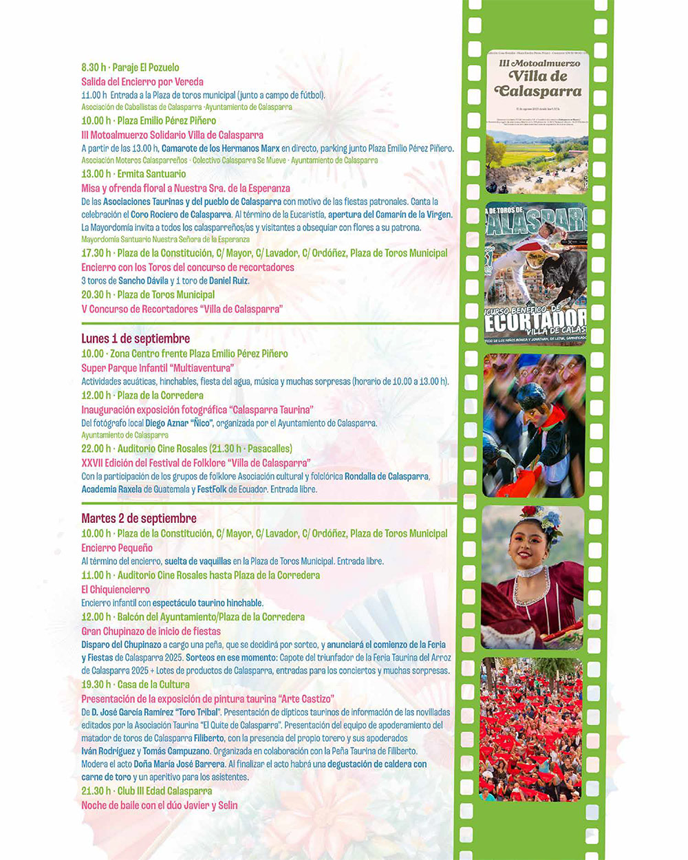 Feria y Fiestas, Calasparra. Del 1 al 8 de septiembre 2025