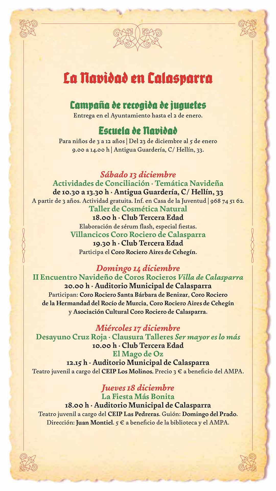 La Navidad en Calasparra. 
Feliz Navidad y Próspero Año Nuevo.