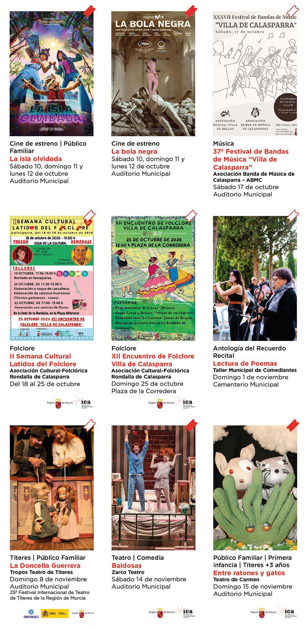 Programación Cultural Calasparra, otoño 2026