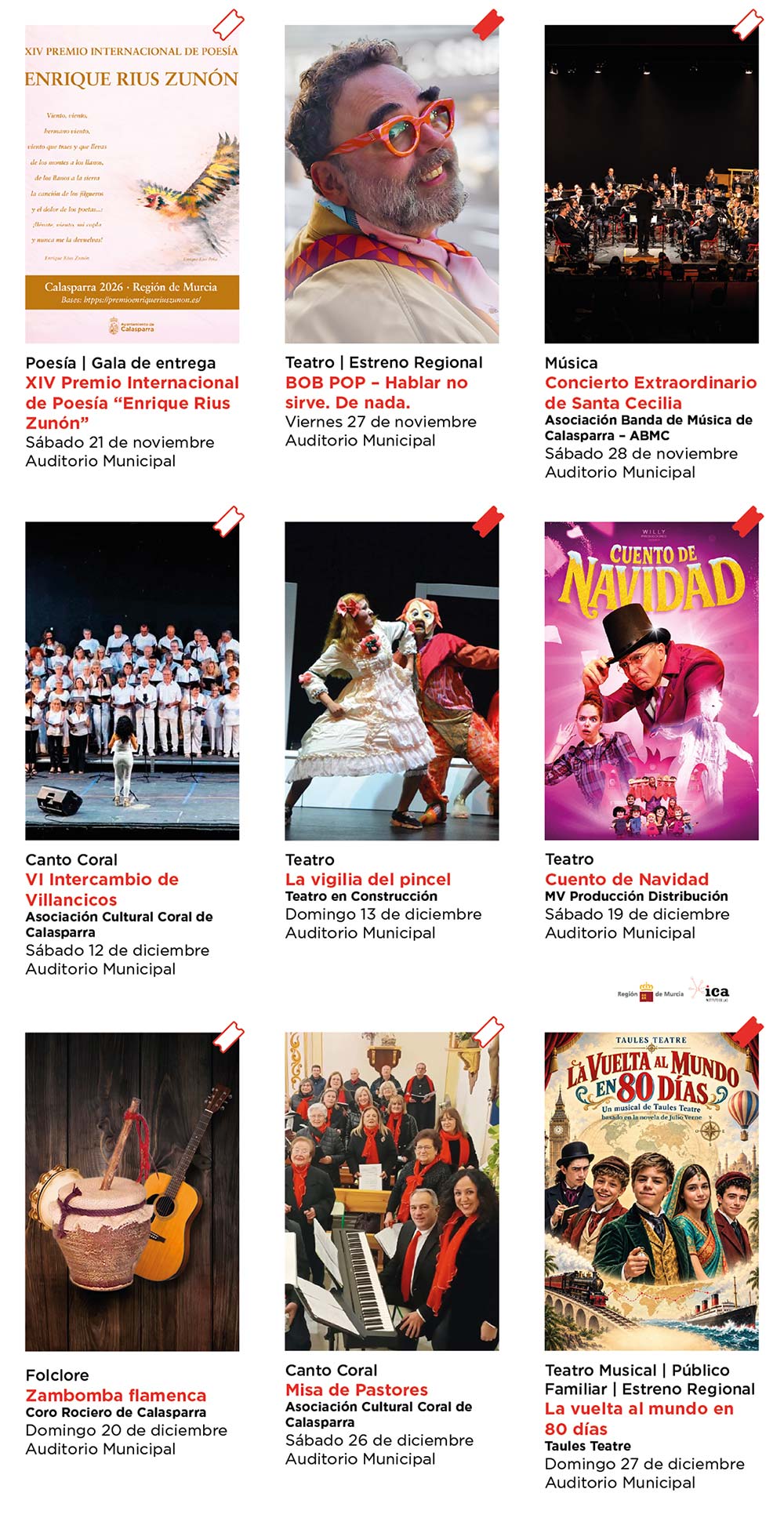 Programación Cultural Calasparra, otoño 2026