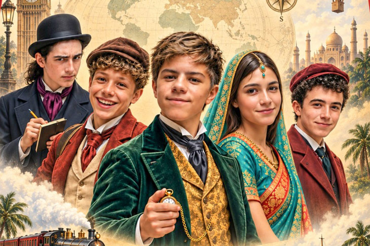 El musical infantil «La vuelta al mundo en 80 días» llega al Auditorio Municipal de Calasparra.
Un apasionante reto artístico y educativo donde un grupo de talentosos niños dará vida a esta gran aventura inspirada en la obra de Julio Verne. Compañía Taules Teatro.